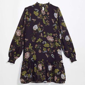 LOFT NWT Floral Smocked Ruffle Dress
